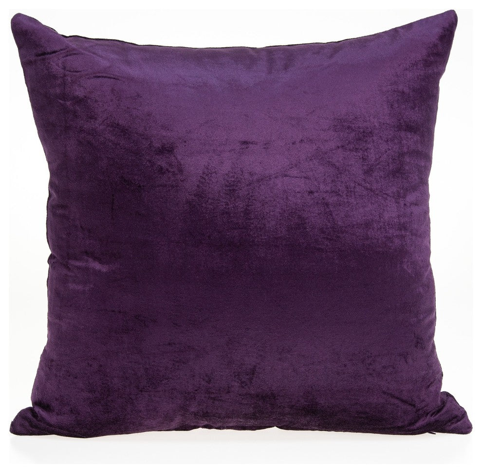 Parkland Collection Alba Transitional Purple Solid Pillow Cover With Poly Insert