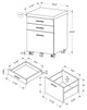 File Cabinet, Rolling Mobile, Storage Drawers, Printer Stand, Grey, White