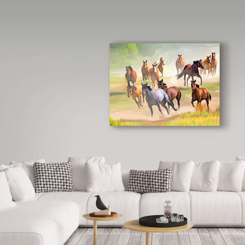 "Wild Horses Running" by Ata Alishahi, Canvas Art, 32"x24"