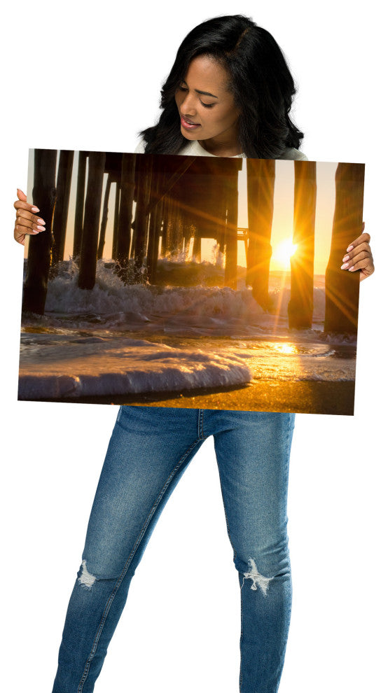 Sea Foam In The Sunlight Landscape Photo Unframed Wall Art Print, 18" X 24"