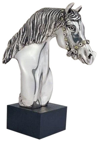 Horse Head Sculpture Silver Plated 8033