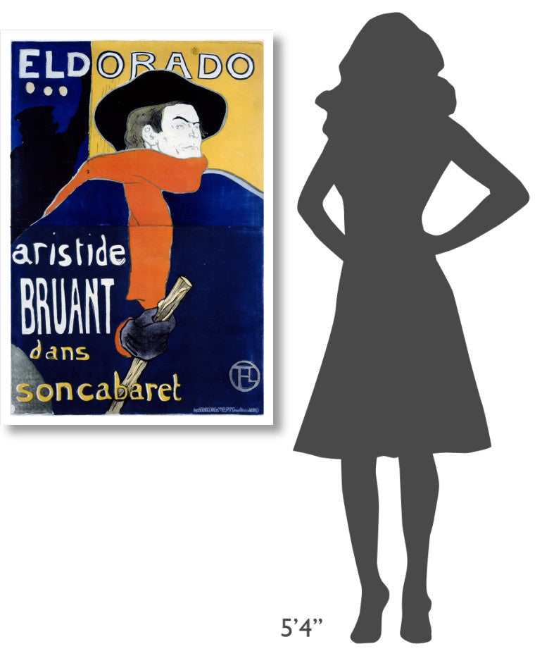 "Eldorado / Aristide Bruant" Print by Henri Toulouse-Lautrec, 29"x42"