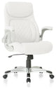 Executive Office Chair, Ergonomic Design With Adjustable Lumbar Support, White