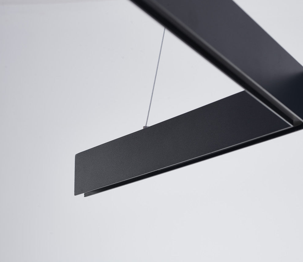 Metal and Acrylic "Y" Shaped Frame LED Light Fixture, Black