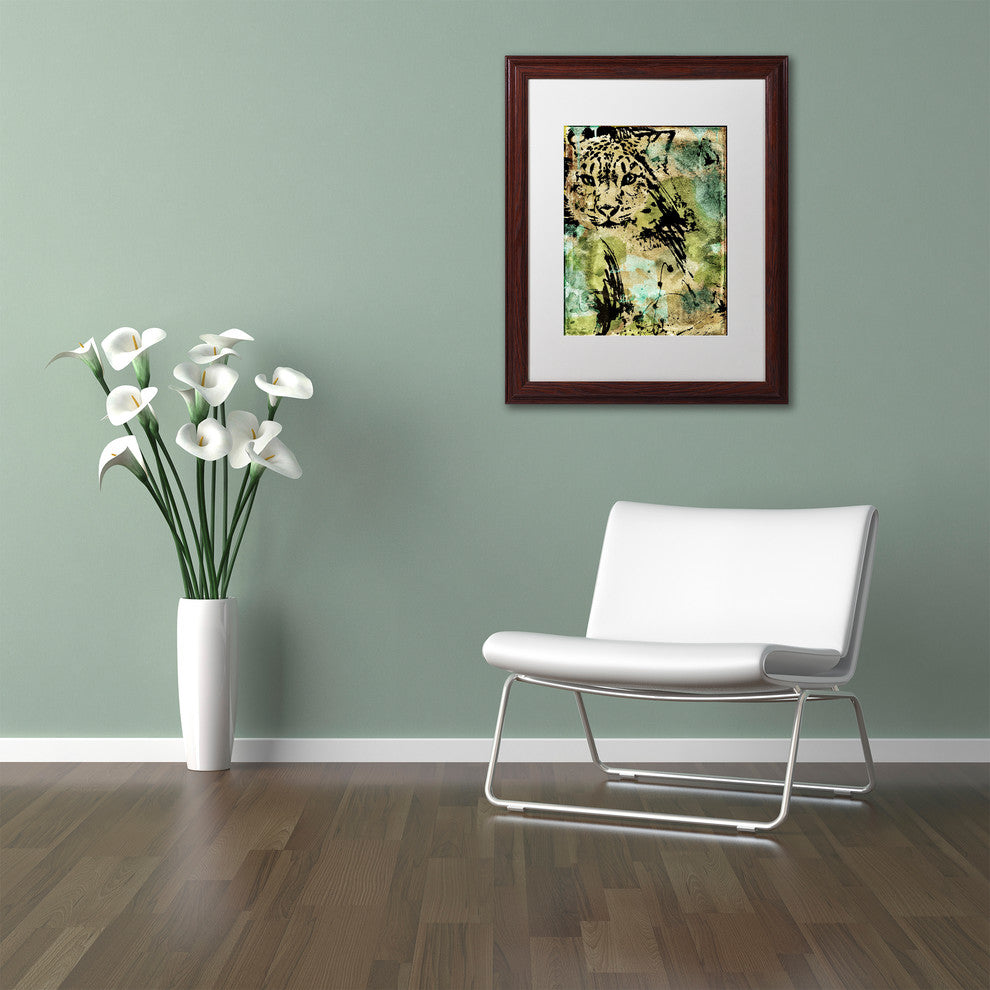 Color Bakery 'Leopard Ink' Matted Framed Art, Wood Frame, White Mat, 16x20