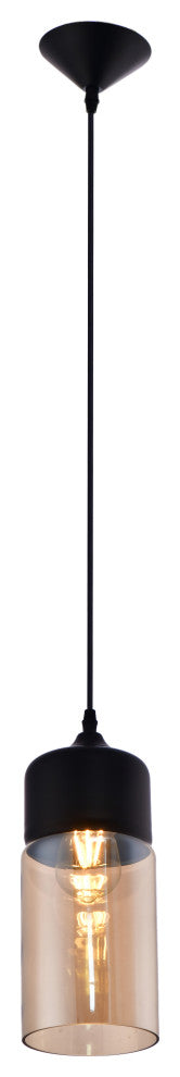 Lazzur Besbre 1 Light 5" Matte Black Pendant