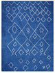 HAND KNOTTED LOOM SILK AREA RUGS-9'x12',Rectangle,Blue White,Contemporary