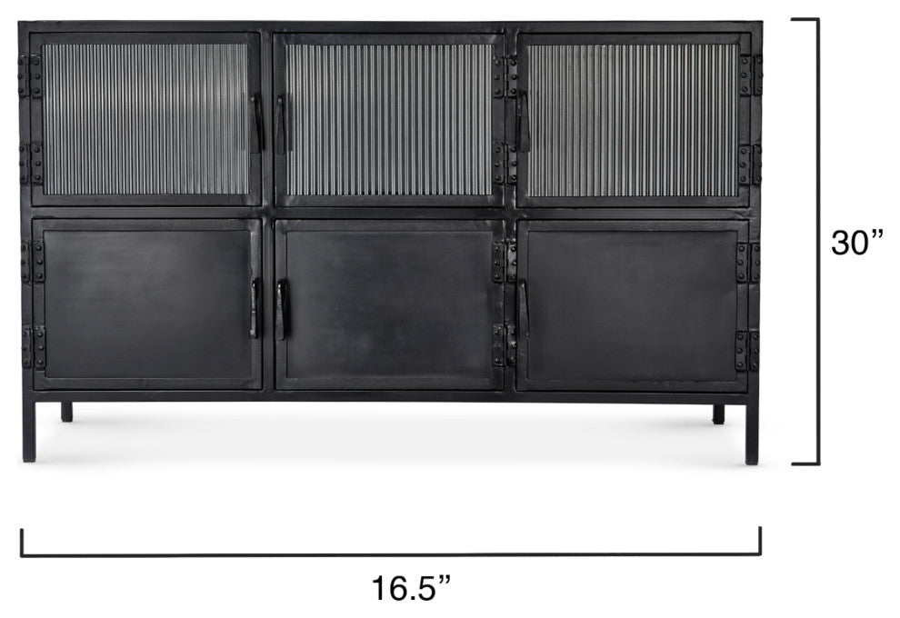 Vitrino 6 Door Iron Console
