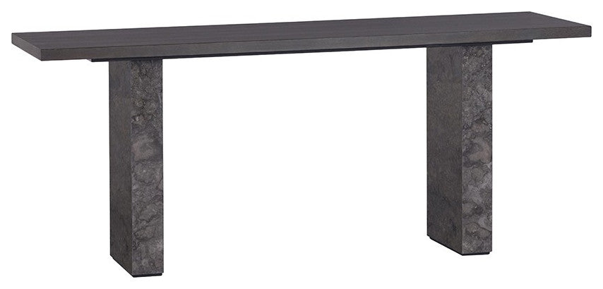 Rebel Console Table, Gray Marble/Charcoal Gray