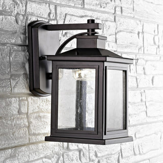 Safavieh Gorgen Outdoor Wall Lantern Oil Rubbed Bronze, Black