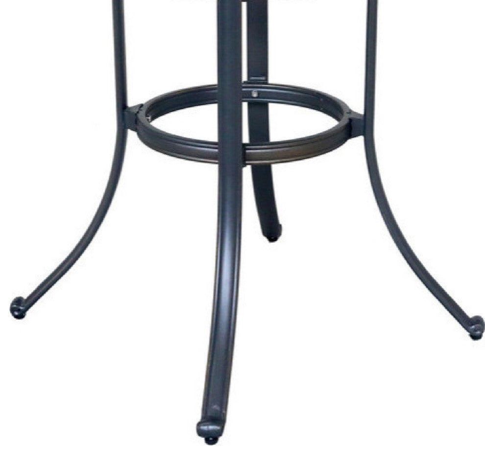 Benzara BM272241 40" Outdoor Patio Round Bar Table, Lattice Pattern, Black