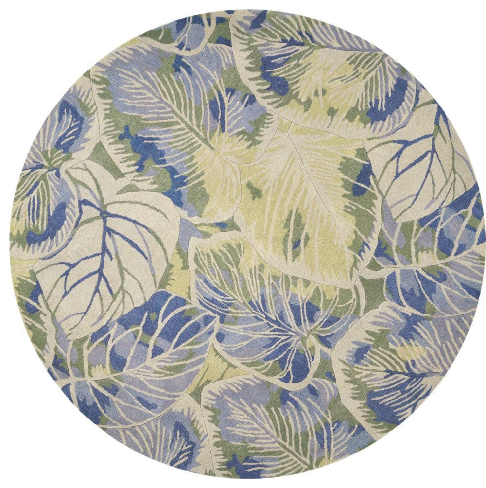 KAS Sparta 3105 Blue/Green Silhoutte Area Rug, 7'6" Round