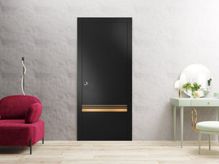 Slab Barn Door Panel 42 x 84 | Planum 2010 Matte Black with  | Sturdy Finished