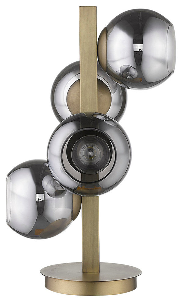 Lunette 4-Light Aged Brass Table Lamp