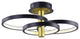 Adora Integrated LED 34-Watt Black and Gold Semi Flush-mount