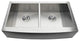 Gourmetier Drop-In Stainless Steel Double Bowl Farmhouse Kitchen Sink, Brushed
