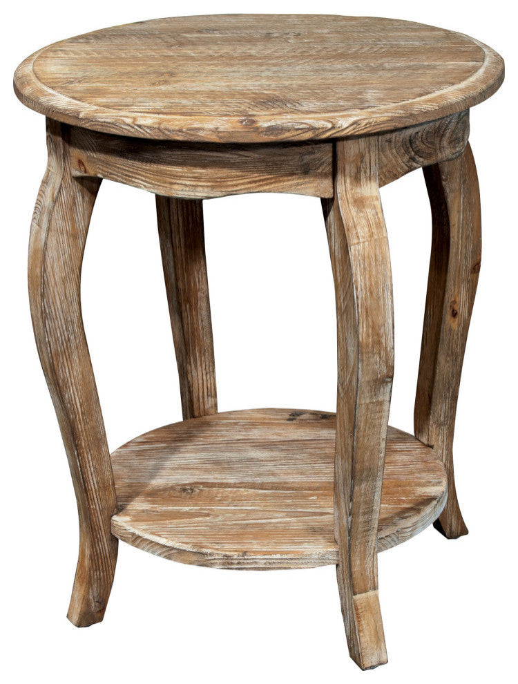 Rustic - Reclaimed Round End Table, Driftwood
