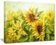 "Bright Yellow Sunny Sunflowers Floral" Painting Canvas Print, 20"x12"