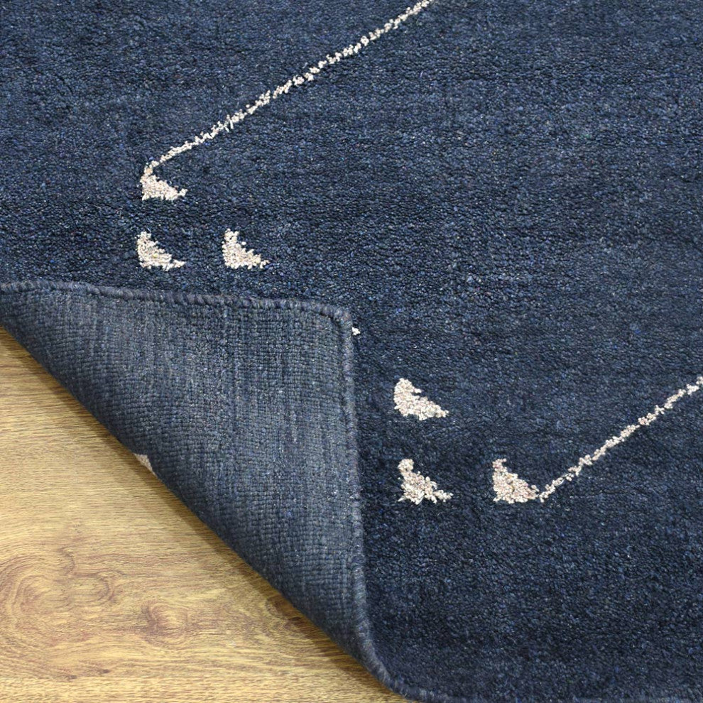 HAND KNOTTED LOOM SILK ECO-FRIENDLY RUGS-6'x9',Rectangle,Charcoal,Contemporary