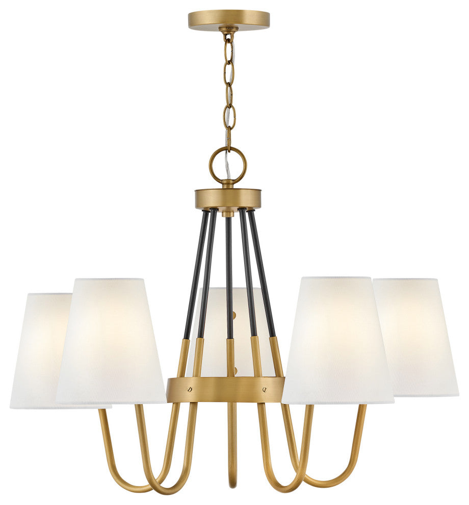 Hinkley Lighting 37385 Aston 5 Light 28"W Chandelier - Heritage Brass
