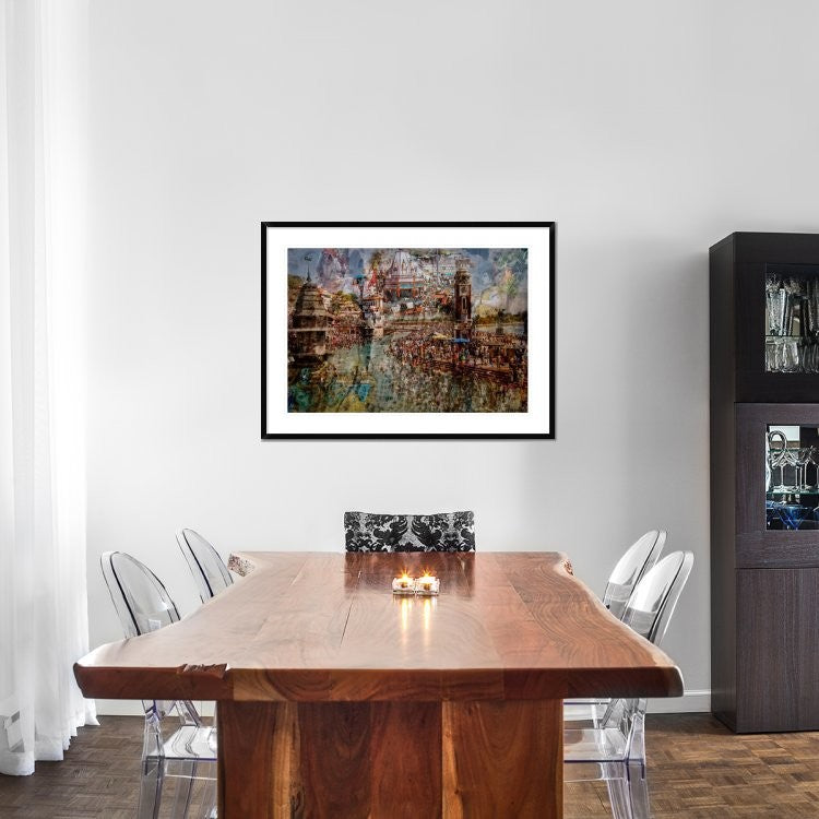 "Holy India" Framed Digital Print by Ralf Kayser, 44x32"