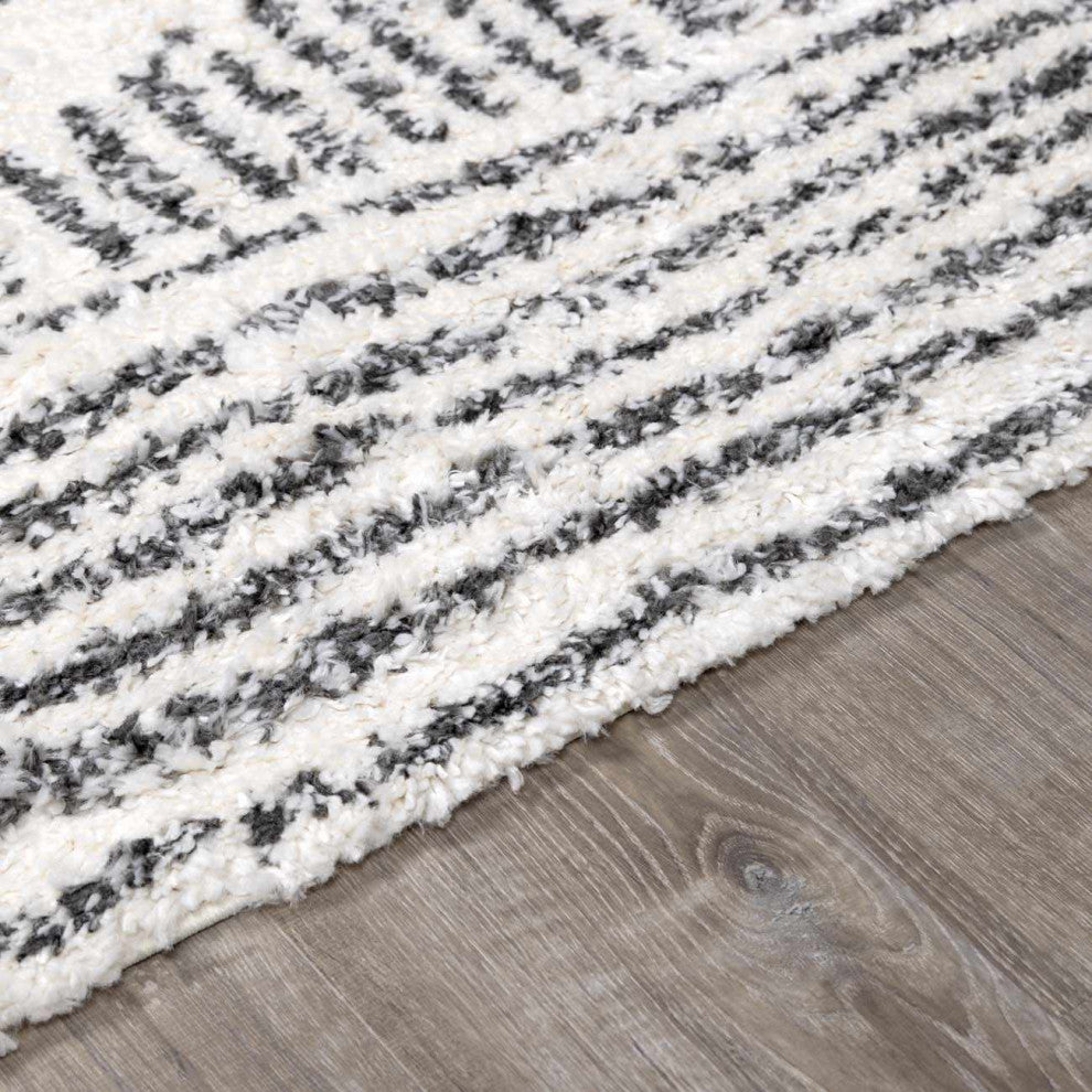 Hauteloom Trunding Area Rug, Charcoal/Cream, 7'10"x10'3"