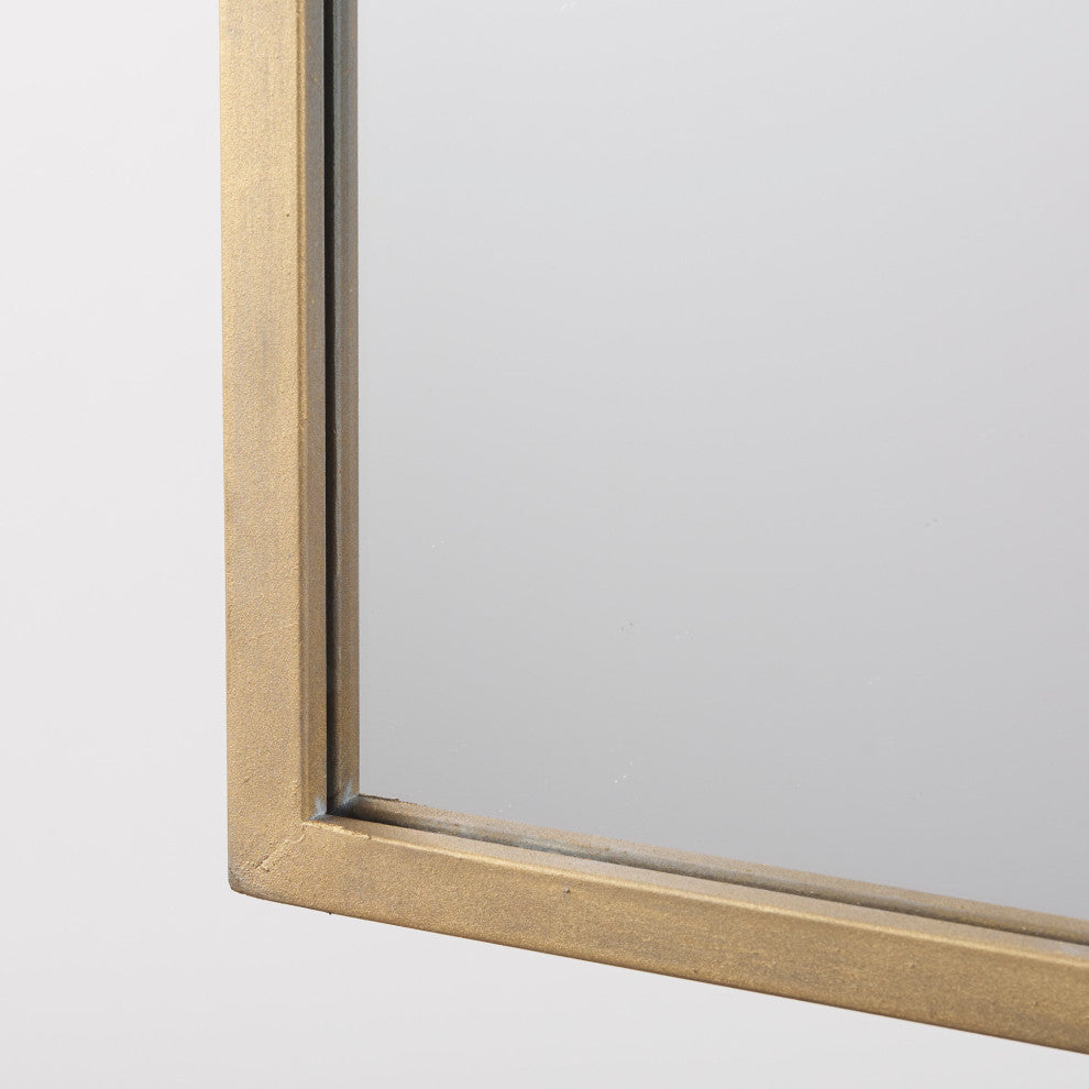 Giovanna Gold Metal Frame Ogee Arch Rectangular Wall Mirror, 49" x 24"