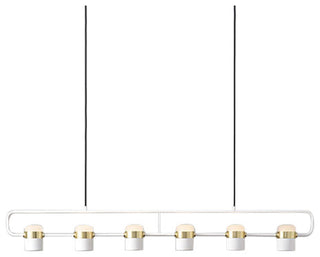 Ling Pendant, White/ Brass