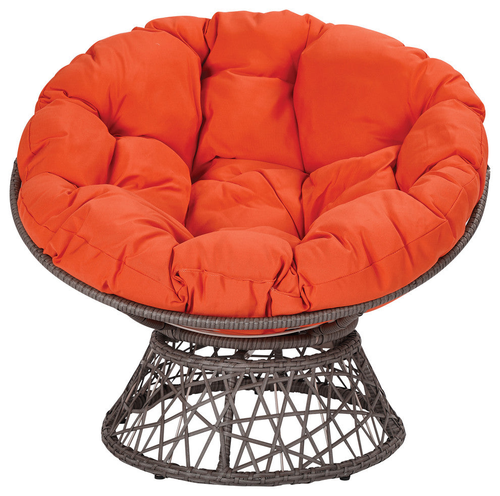 Papasan Chair, Orange/Gray