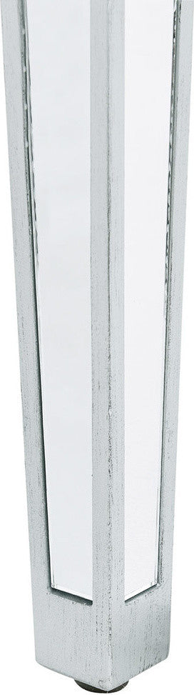 Coffee Table 40" W X 20" D X 18" H, Antique Silver Paint