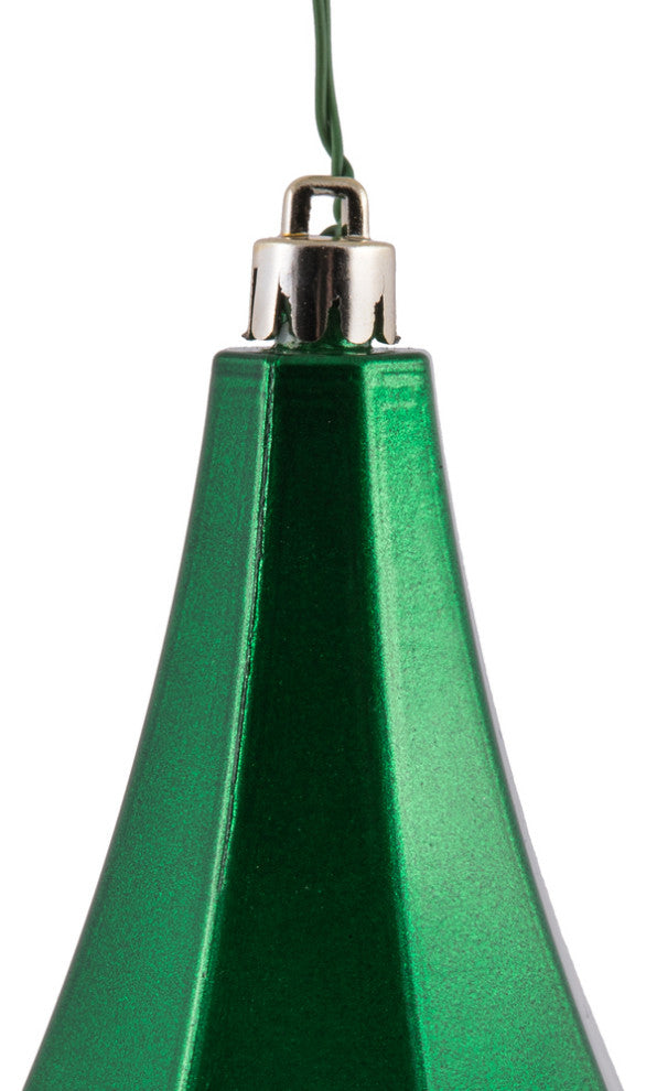 Vickerman Mc191004D 8" Green Candy Finish Diamond Finial Ornament, Pack of 2