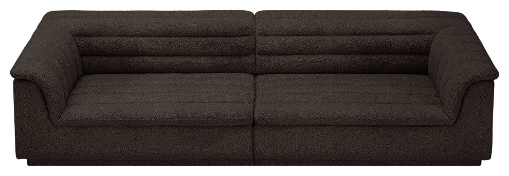 Cascade Upholstered Modular Sofa, Brown, Boucle Fabric, Straight Sofa