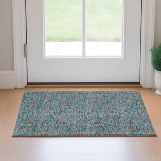 Premium Machine Washable Mayfield AMF660 Teal 1'8" x 2'6" Rug