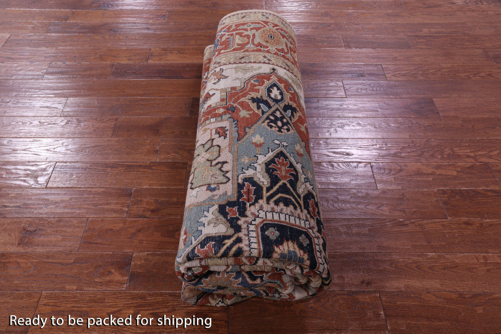7' 11" X 10' 0" Handmade Persian Fine Serapi Wool Rug - Q16040