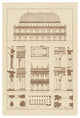 "Basilica at Vicenza and Library of St. Marks at Venice" Paper Art, 14"x20"