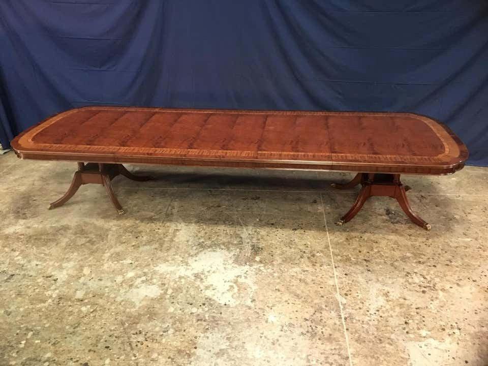 Large Scallop Cornered Mahogany Georgian Dining Table by Leighton Hall