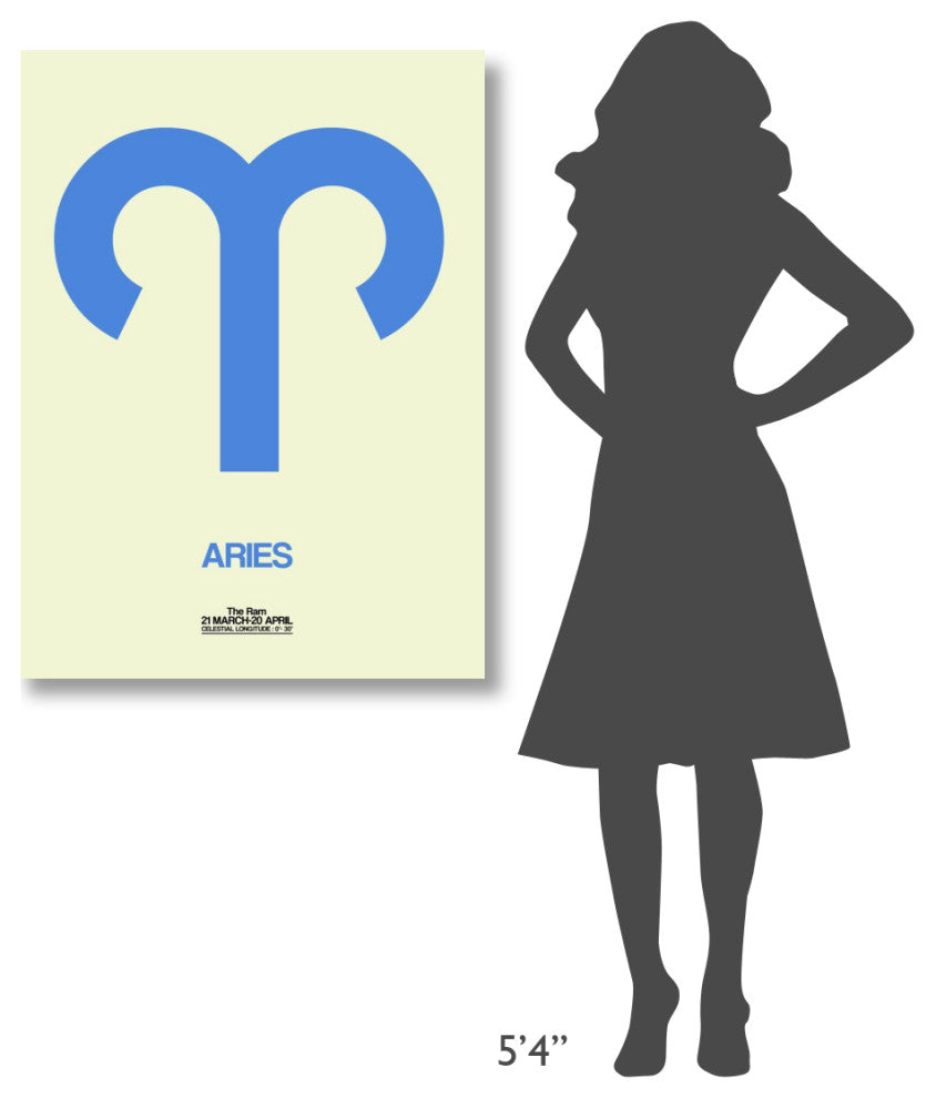 "Aries Zodiac Sign Blue" Fine Art Print