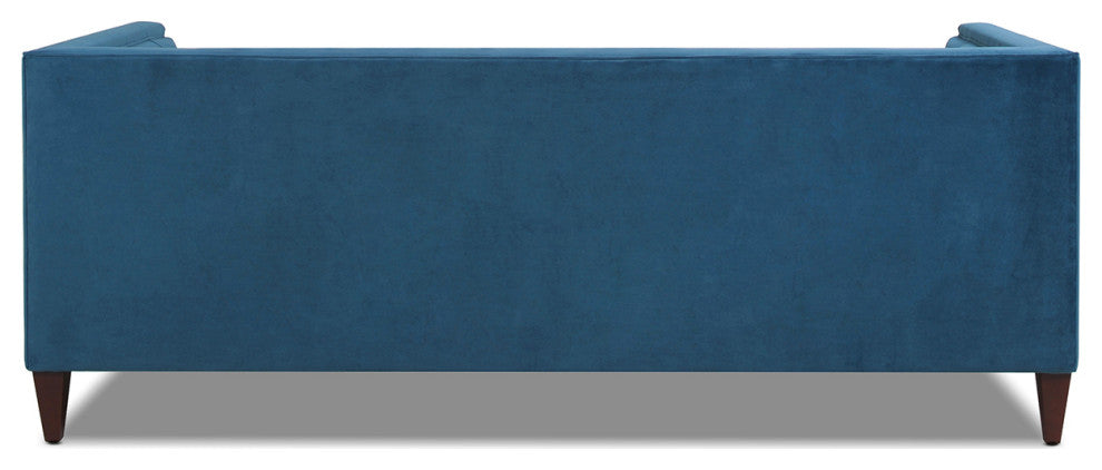 Jack 84" Modern Tuxedo Sofa With Bolster Pillows, Satin Teal Velvet