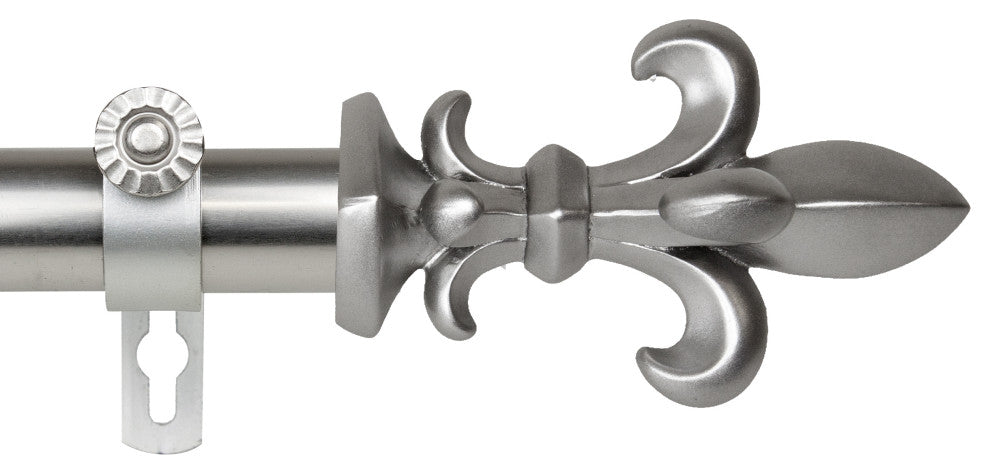 Silas 1" Diameter Curtain Rod, Satin Nickel, 66-120"