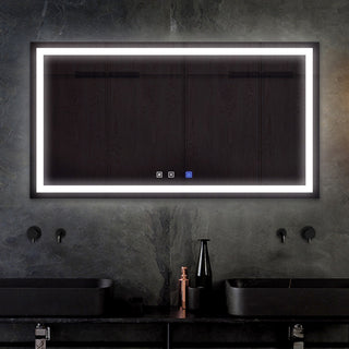 LED Modern Bathroom Frameless Decorative Mirror Wall Mounted, 36"x72", Rectangle