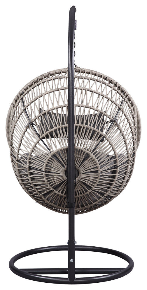 Outdoor Wicker Swing Chair Hanging Egg Chair With Cushion and Pillow