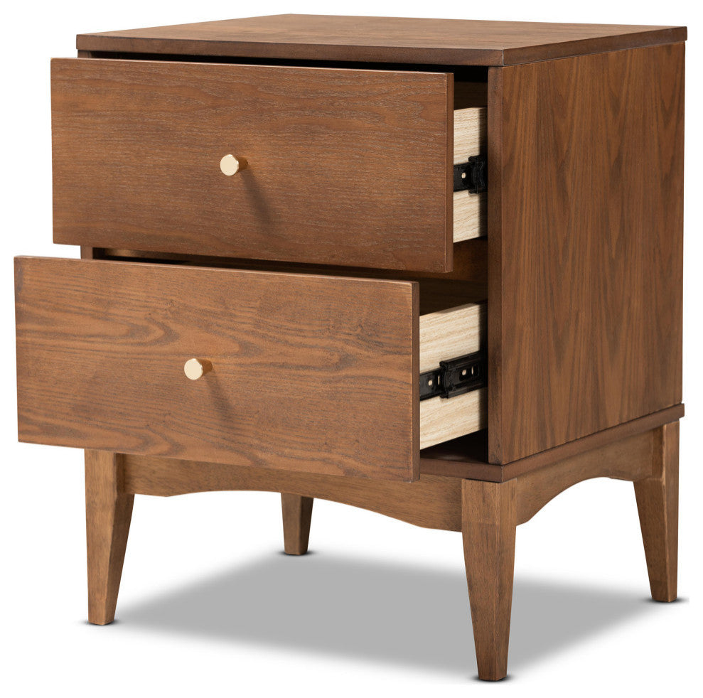 Adena Mid-Century Night Stand, Ash Walnut