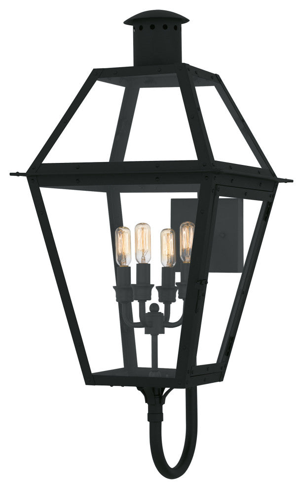 Quoizel RO8414 Rue De Royal 4 Light 30" Tall Outdoor Wall Sconce - Earth Black
