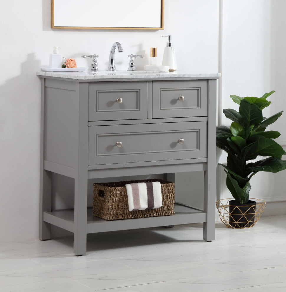 Matilda 30" Single Bathroom Vanity Set, Gray