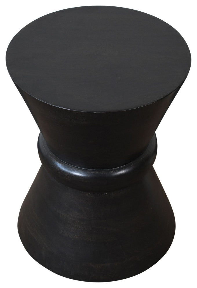 Rocco Mango Wood Side Table, Black