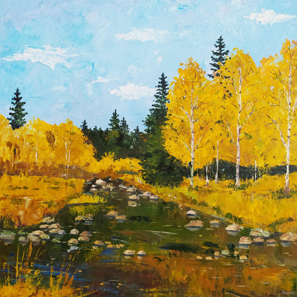 "Take the Scenic Route" Painting Print on Wrapped Canvas, 24x24