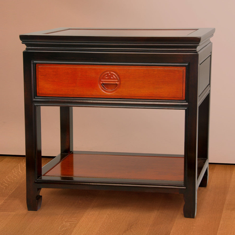 Rosewood Bedside Table, Two-tone