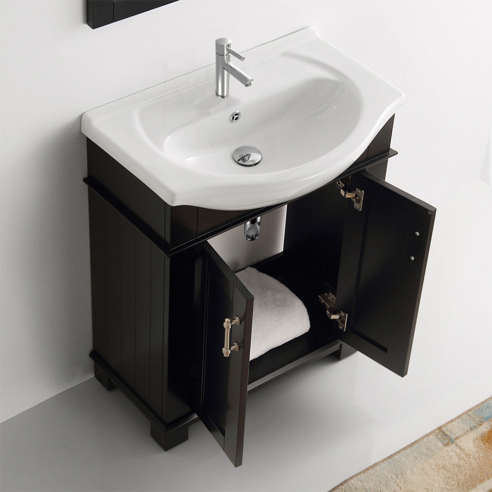Fresca Hartford 30" Traditional Vanity, Black