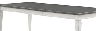 ACME Katia Dining Table With Leaf, Rustic Gray & Weathered White Finish