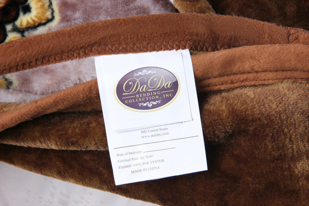 Twilight Reversible Fleece Flannel Blanket, Chocolate and Purple